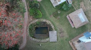pool gazebo drone shot